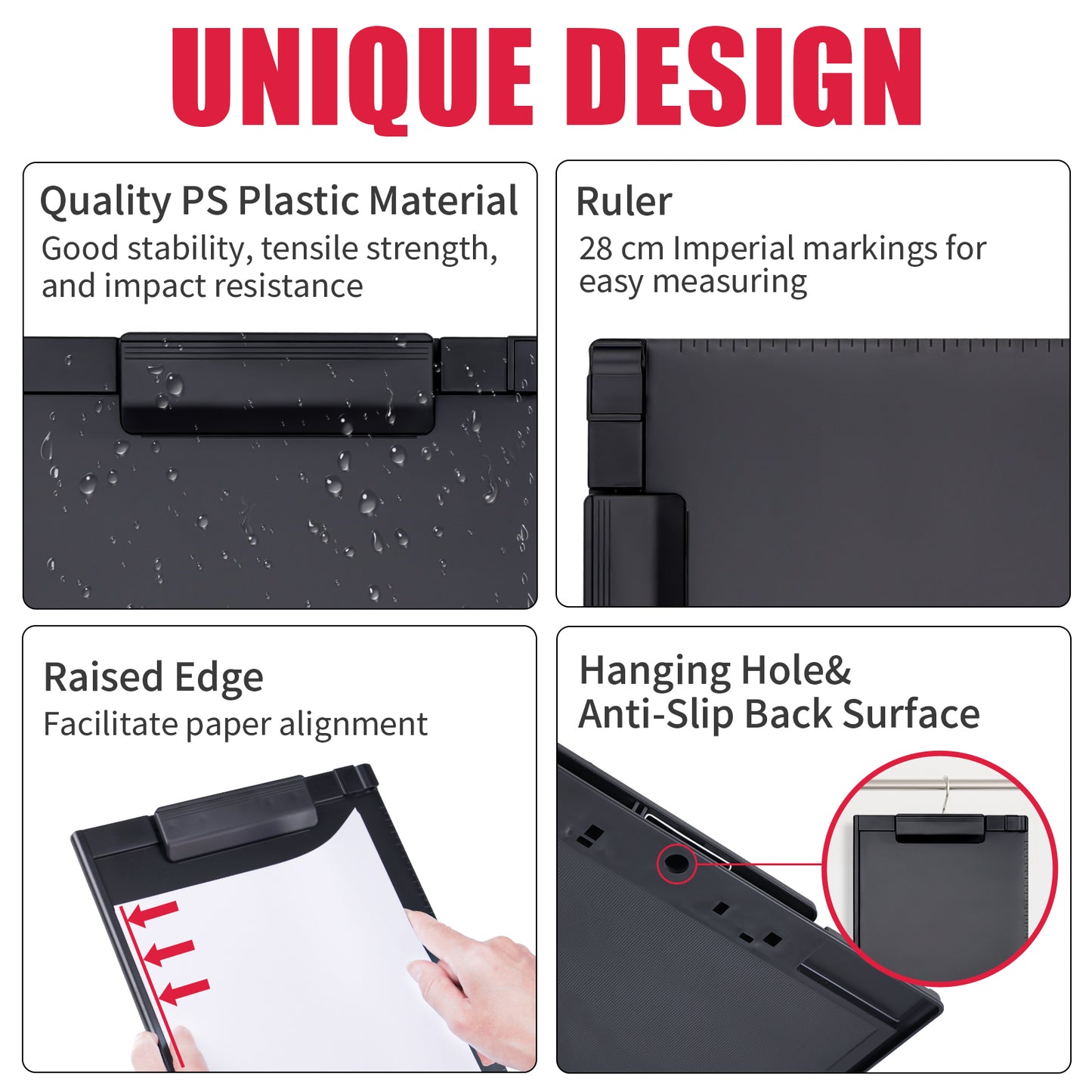 Letter Size A4 Size Basic Plastic Hardboard Clipboard Stationery Document Hold