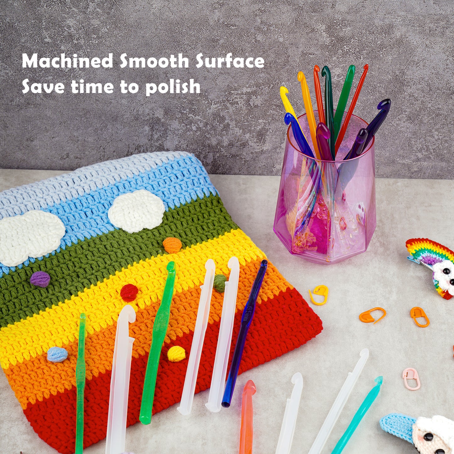 Crochet Hook Set Epoxy Resin DIY Casting Silicone Mold Kit 3-10mm 10 Sizes Han
