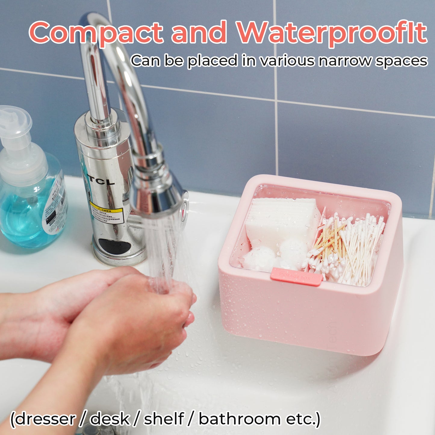 Vanity Makeup Organizer Plastic Bathroom Countertop Storage Cosmetic Box with
