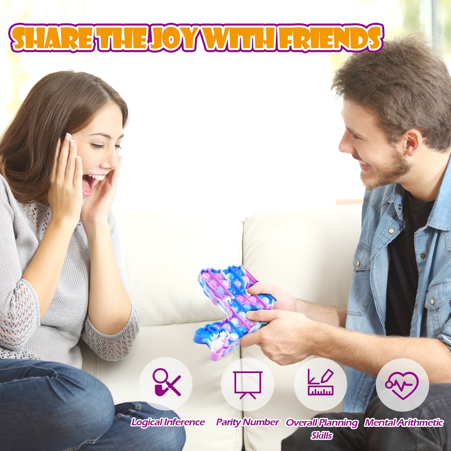 2PCS Silicone Alpaca Push Pop Bubble Fidget Llama Sensory Toys, Adorable Anima