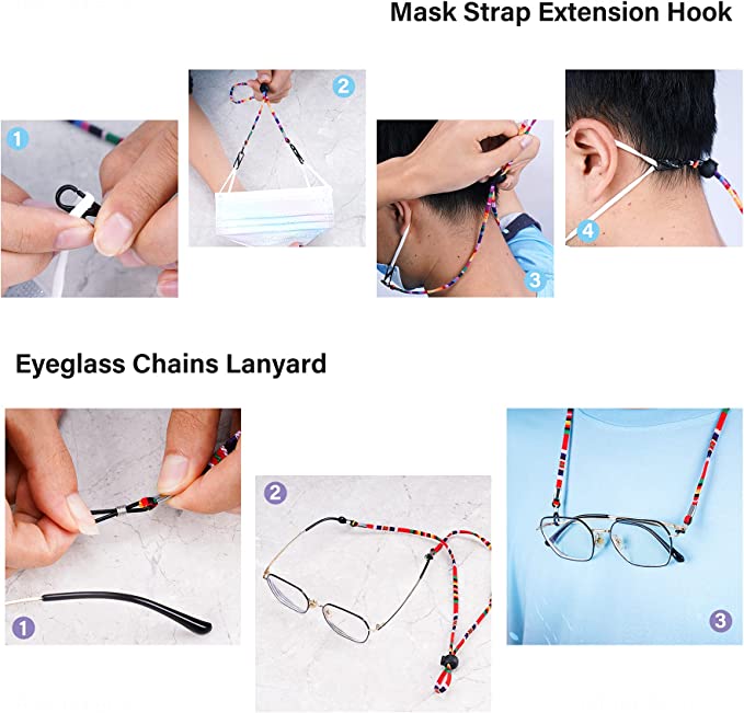 7PCS 15" Long Universal Lanyard Holder with Sliding Cord Lock Mixed Colors