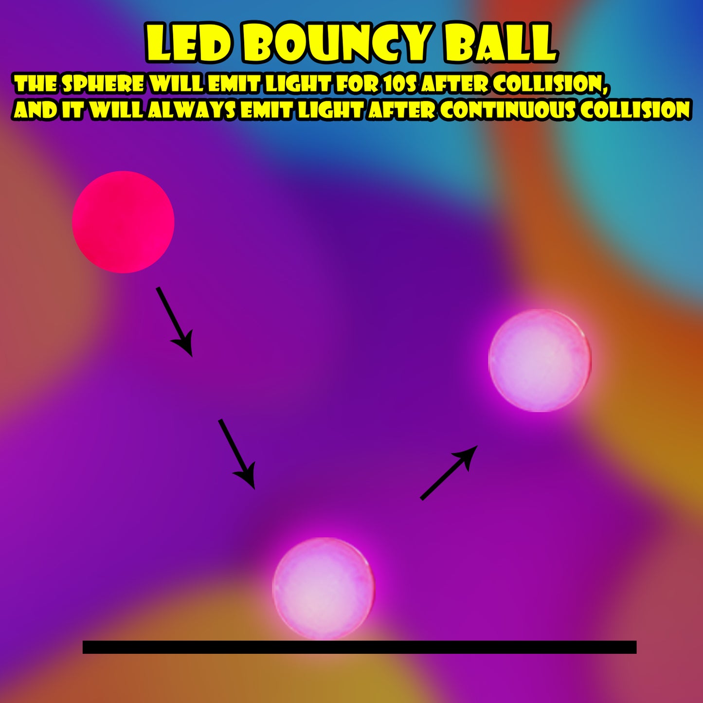 4PCS Stretch Pop Tubes and 3PCS LED Bouncy Balls Sensory Toys, Multi-Color