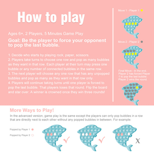 Fidget Pack 2PCS Push Pop Bubble Fidget Sensory Fidget Toys for Stress Relief