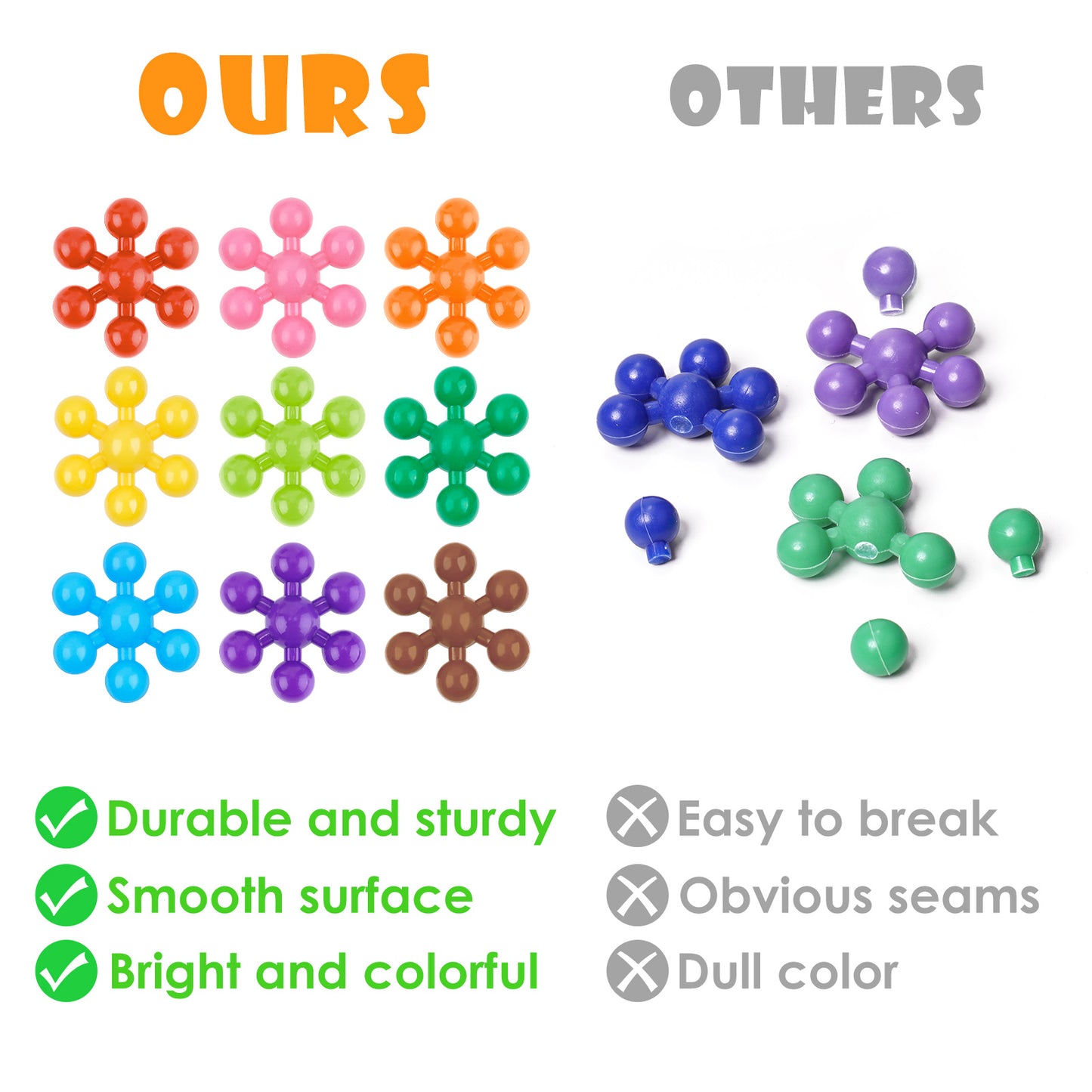 300PCS Snowflake Interlocking Building Block Toy Carrying Case for Kids