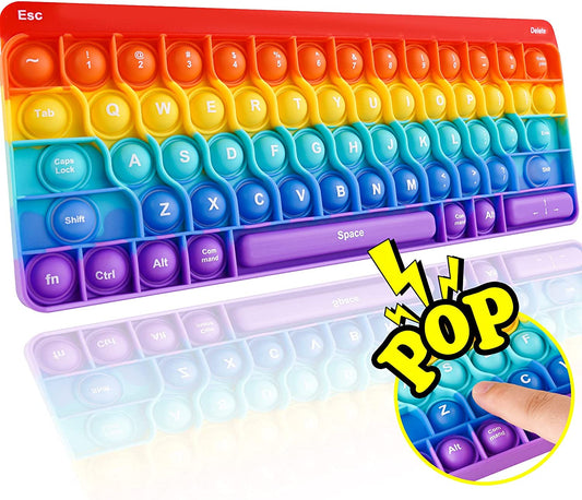 Silicone Keyboard Push Pop Fidget Sensory Toy Big Size Bubble 11"x4.3" Large