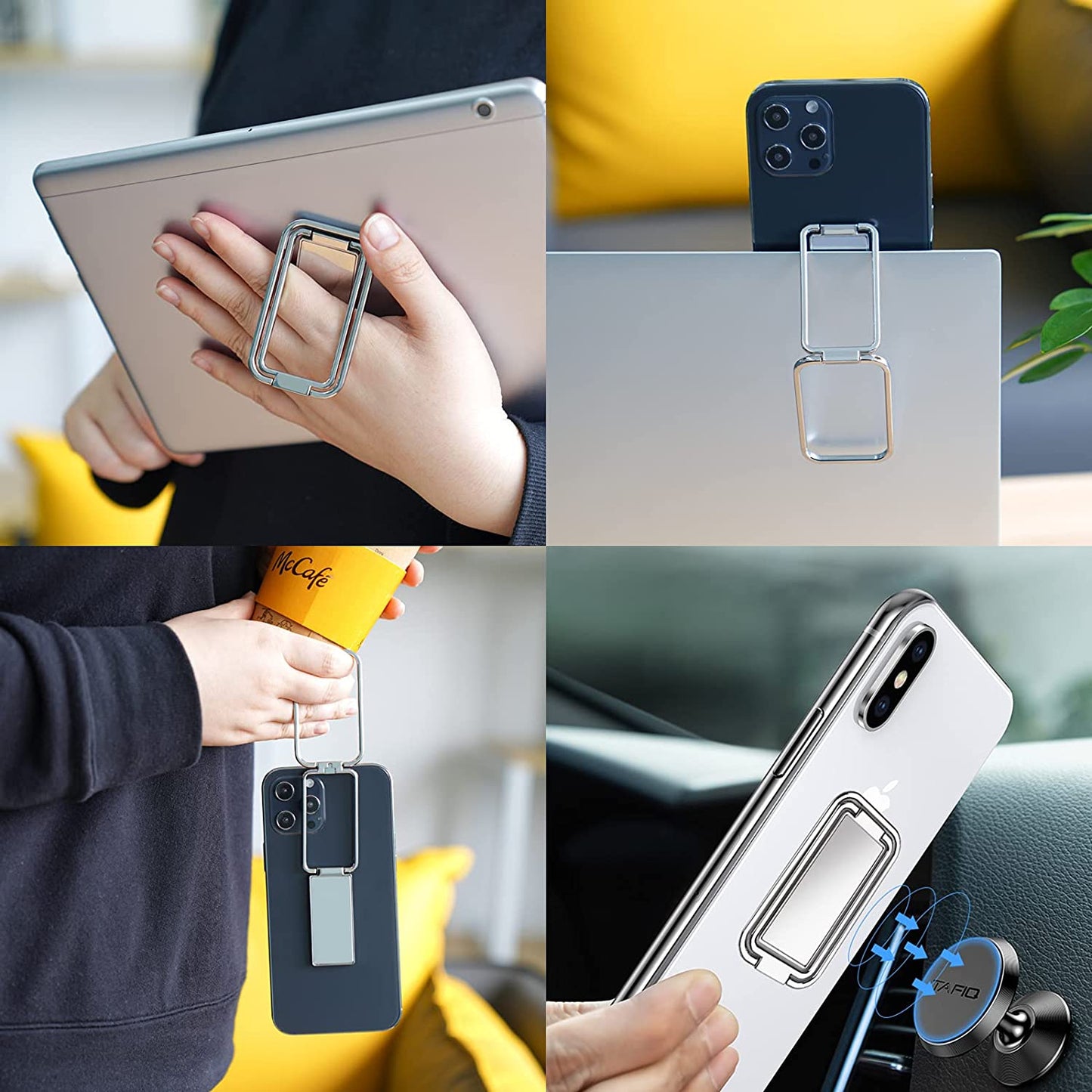 Cell Phone Ring Holder Finger Kickstand Swivel Fold Stand Metal Grip Ultra-Thin