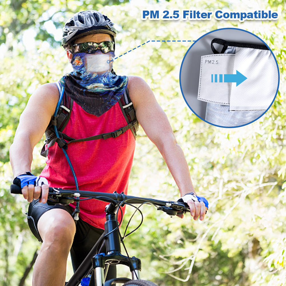 2PCS Protective Neck Gaiters and 20PCS PM2.5 Carbon Filters Adult Size Unisex Fa