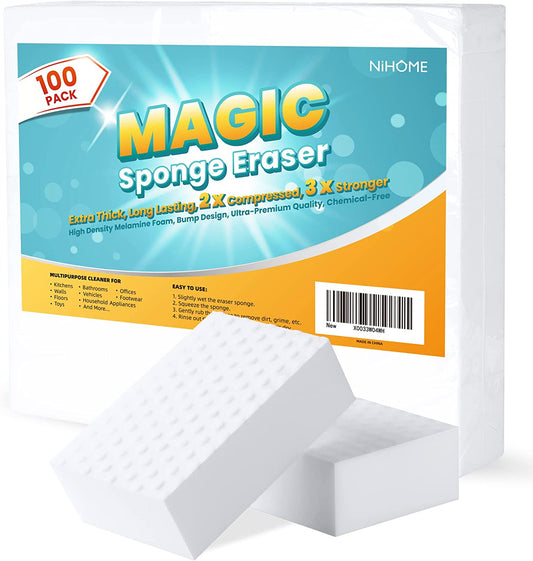 Magic Nano Sponge Erasers 100PCS Multi-Functional Melamine Cleaning Foam Cleaner