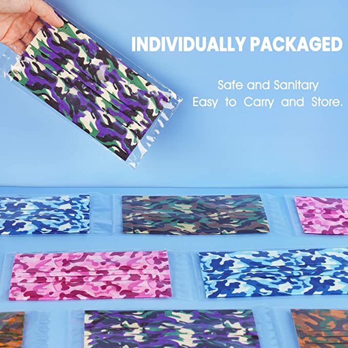 60PCS Camo Disposable Fashion Protection Covering 6 Colors Individually Sealed