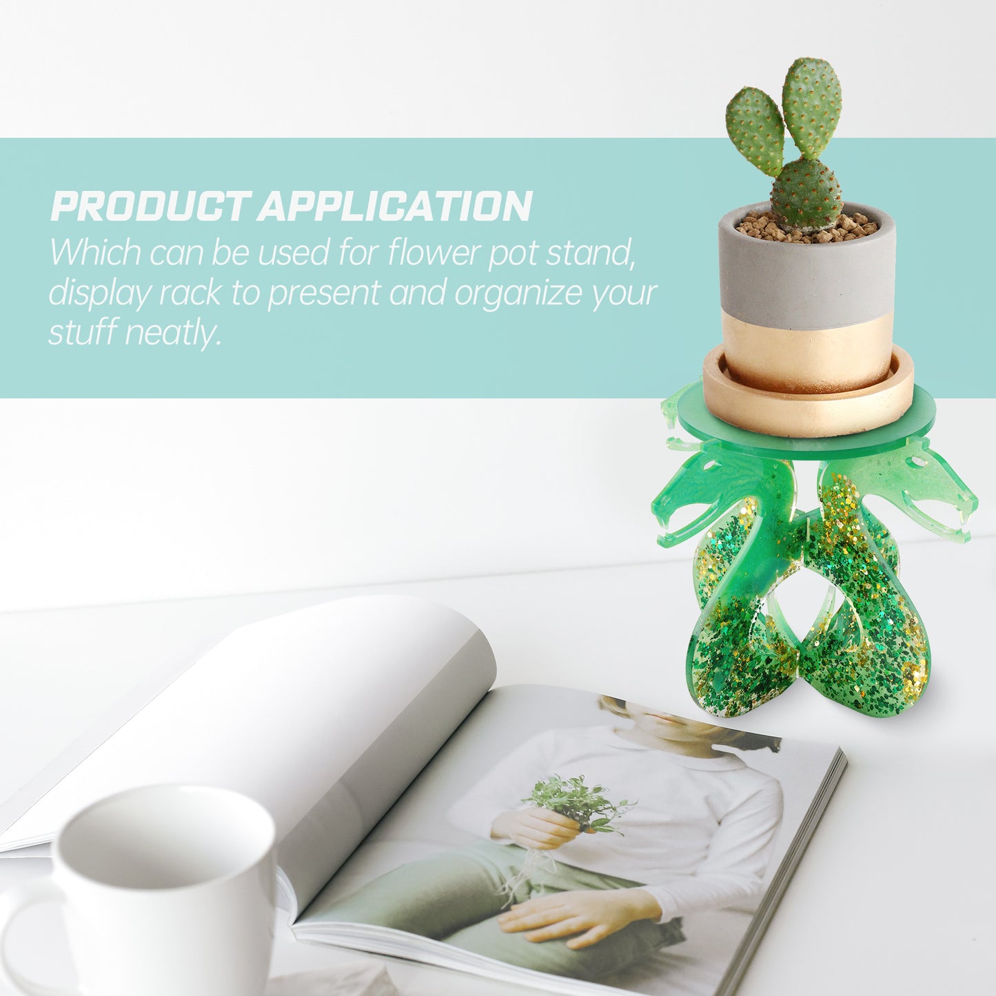 Snake Planter Display Stand DIY Epoxy Resin Casting Silicone Rack Display Molds