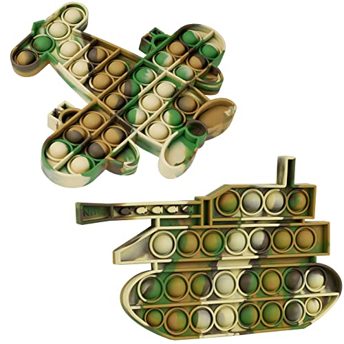 2PCS Pop Bubble Silicone Sensory Fidget Toy Pack, Multicolor Squeeze Popper To