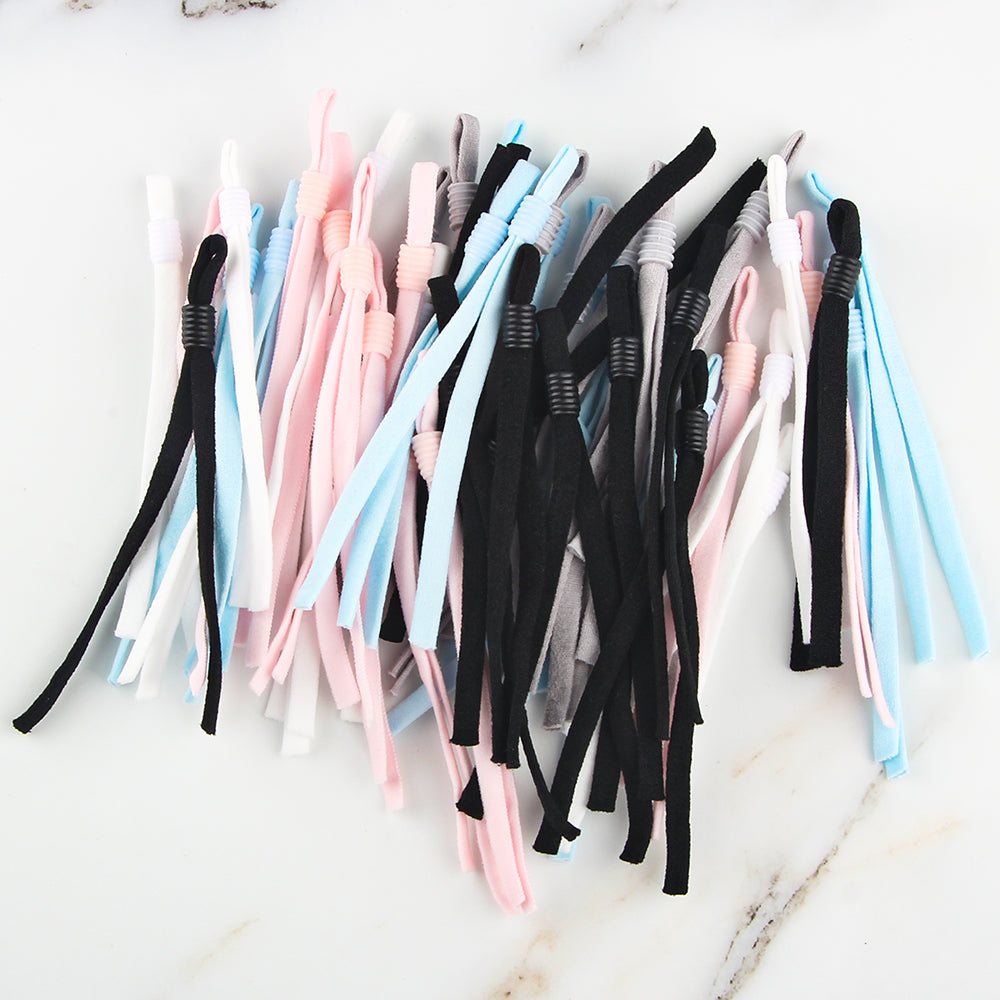 Precut 1/5?” Wide Adjustable Elastic Bands Buckles 5 Assorted Colors with 30PCS