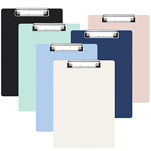 Clipboards Standard A4 Letter Size 6PCS Low-Profile Stainless-Steel Clip Morandi