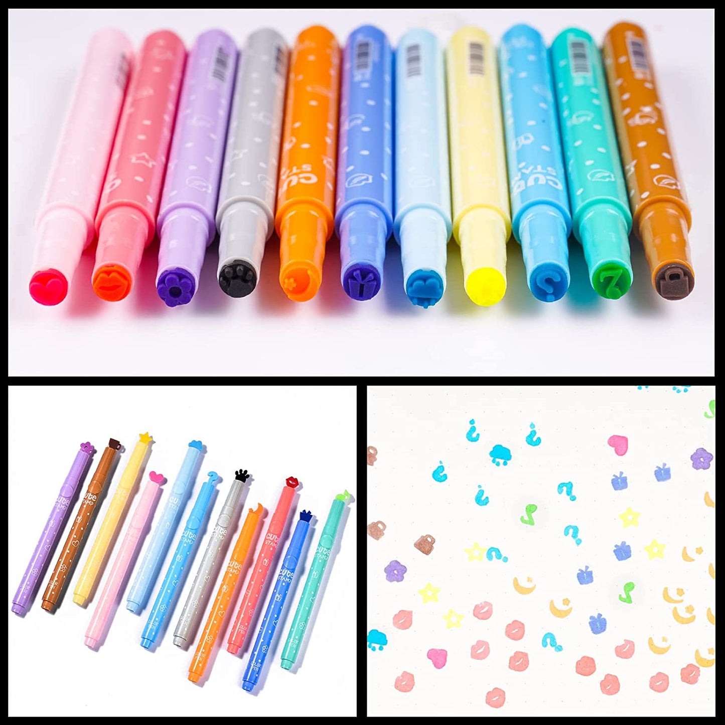 Stamp Highlighters Cute Candy Color Marker Pen 11PCS Mini Kawaii Novelty Stamper