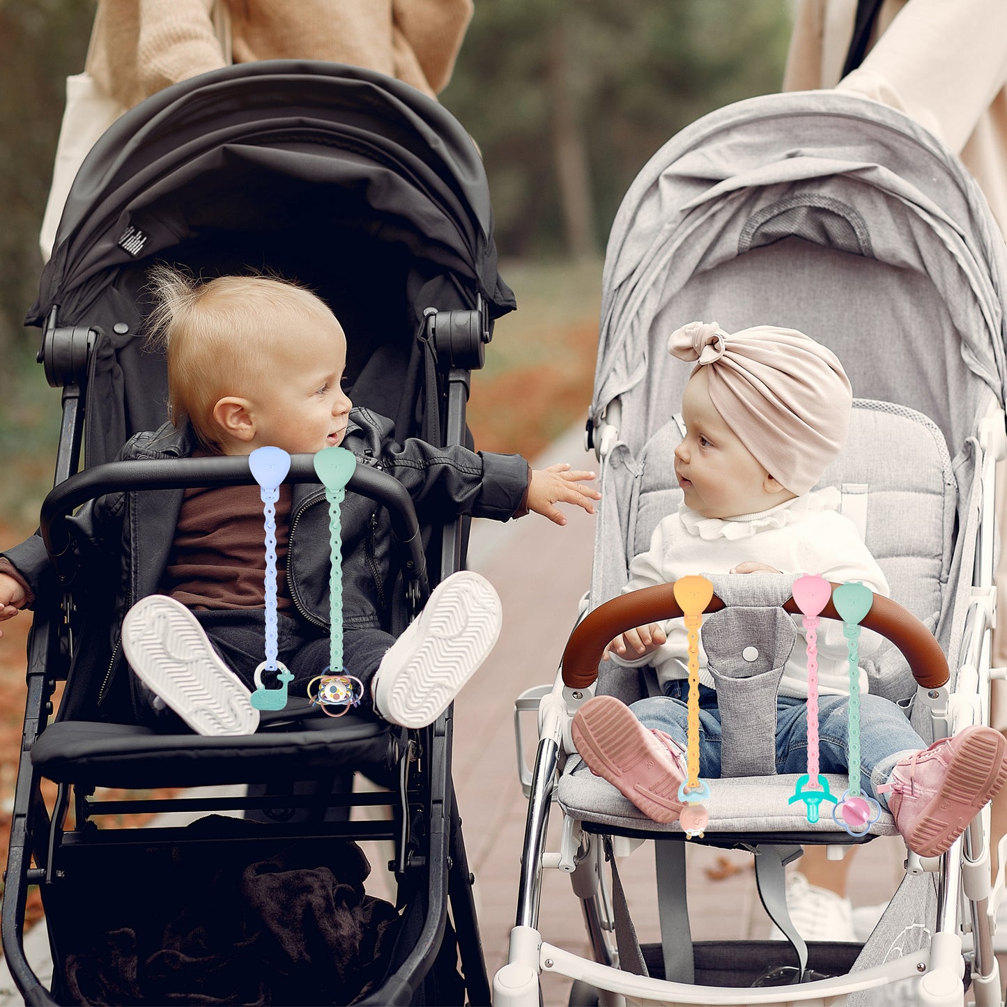 10-Pack Silicone Baby Pacifier Clip Holder Stretchable Toy Safety Straps Unive