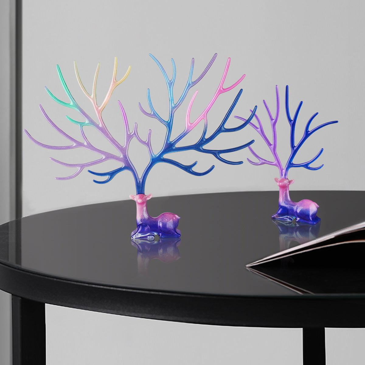 DIY Epoxy Resin Deer Antler Tree Jewelry Display Stand Soft Silicone Craft Cas