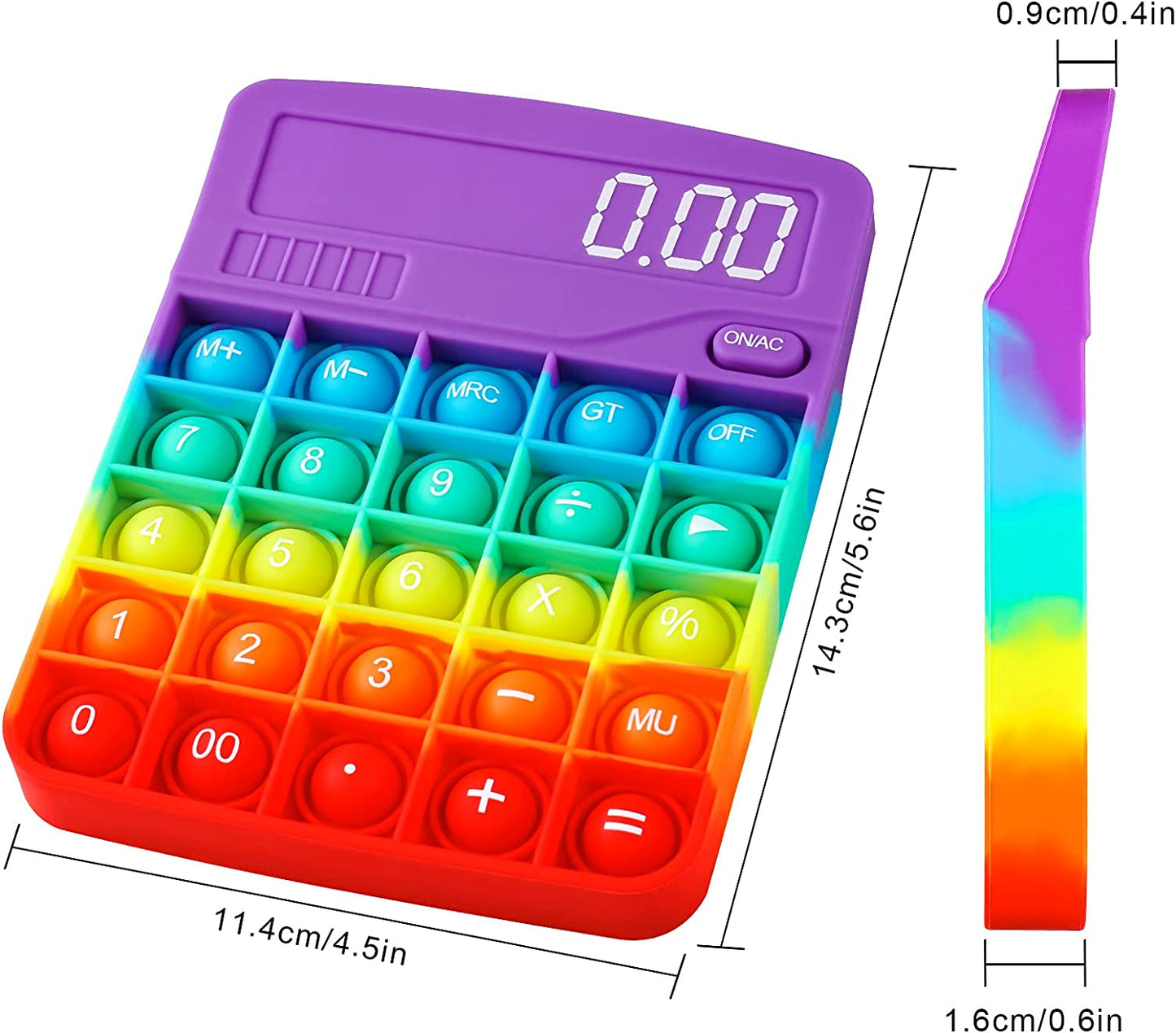 Calculator Multicolor Silicone Bubble Popper Fidget Sensory Toy Soft Pop Novelty