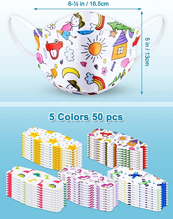 50PCS Kids Disposable Fish Shape Kawaii Dinosaur Aircraft Stars Unicorn Happy