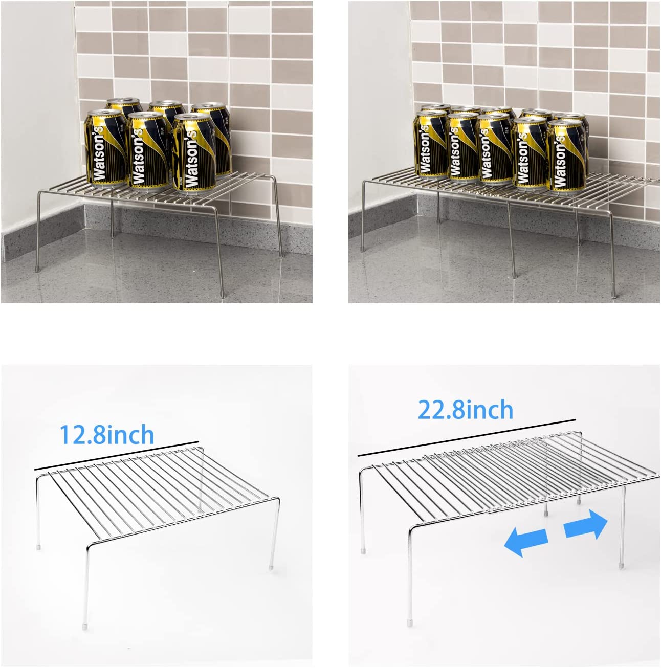 Stainless Steel Expandable Kitchen Storage Organizer Spice Rack Cabinet Organize