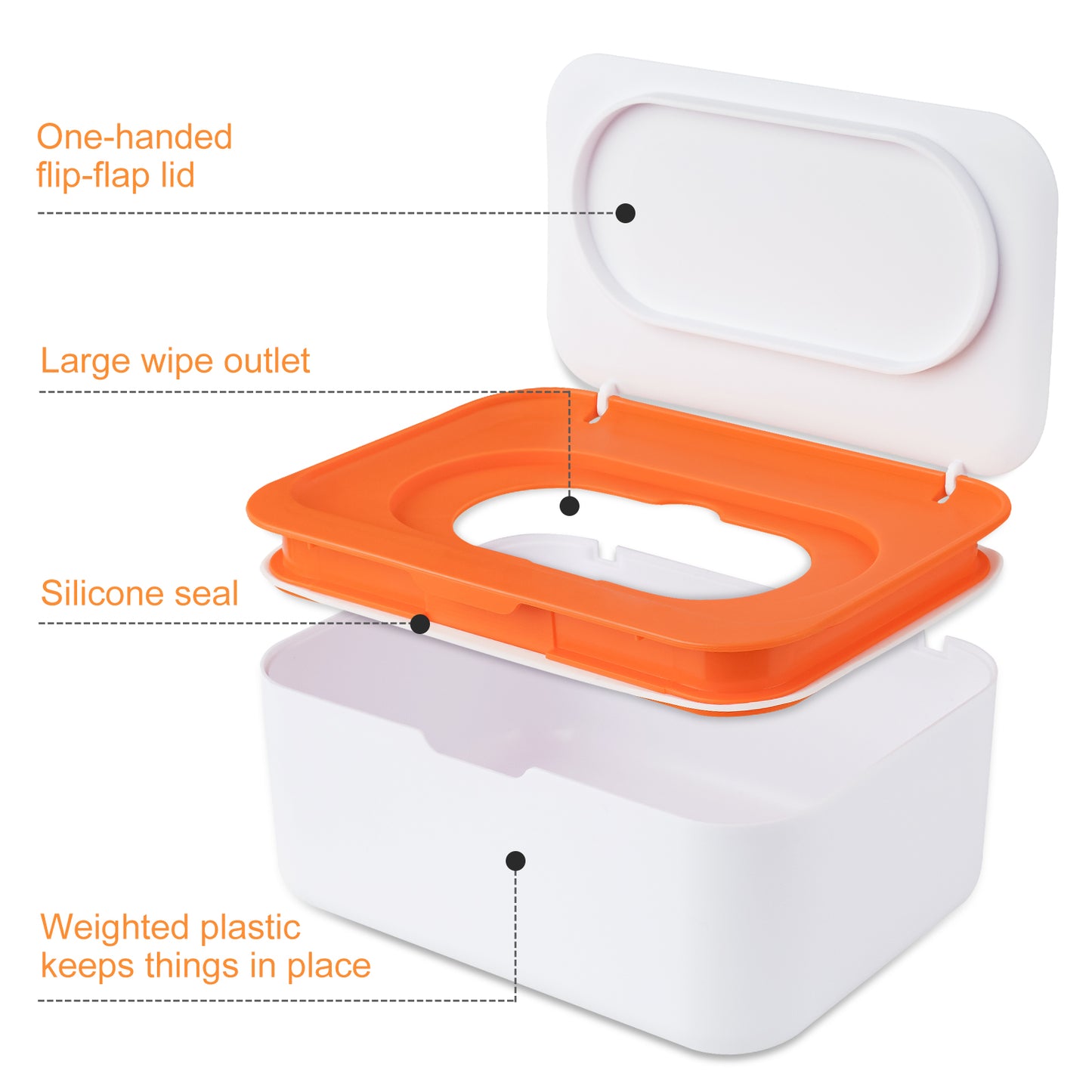 Sealed Wet Wipe Dispenser with Lid, Large Capacity Baby Wipe Storage Box Multi