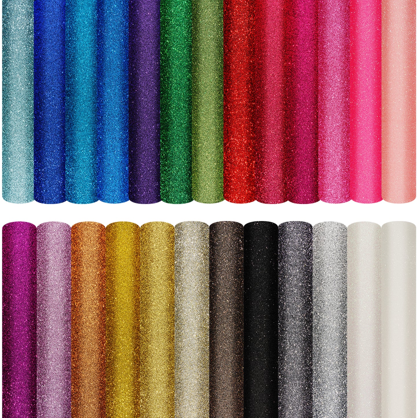 25-Color Faux Long-Lasting Glitter PU Leather Sheets Sinny for Trendy Luggage, B