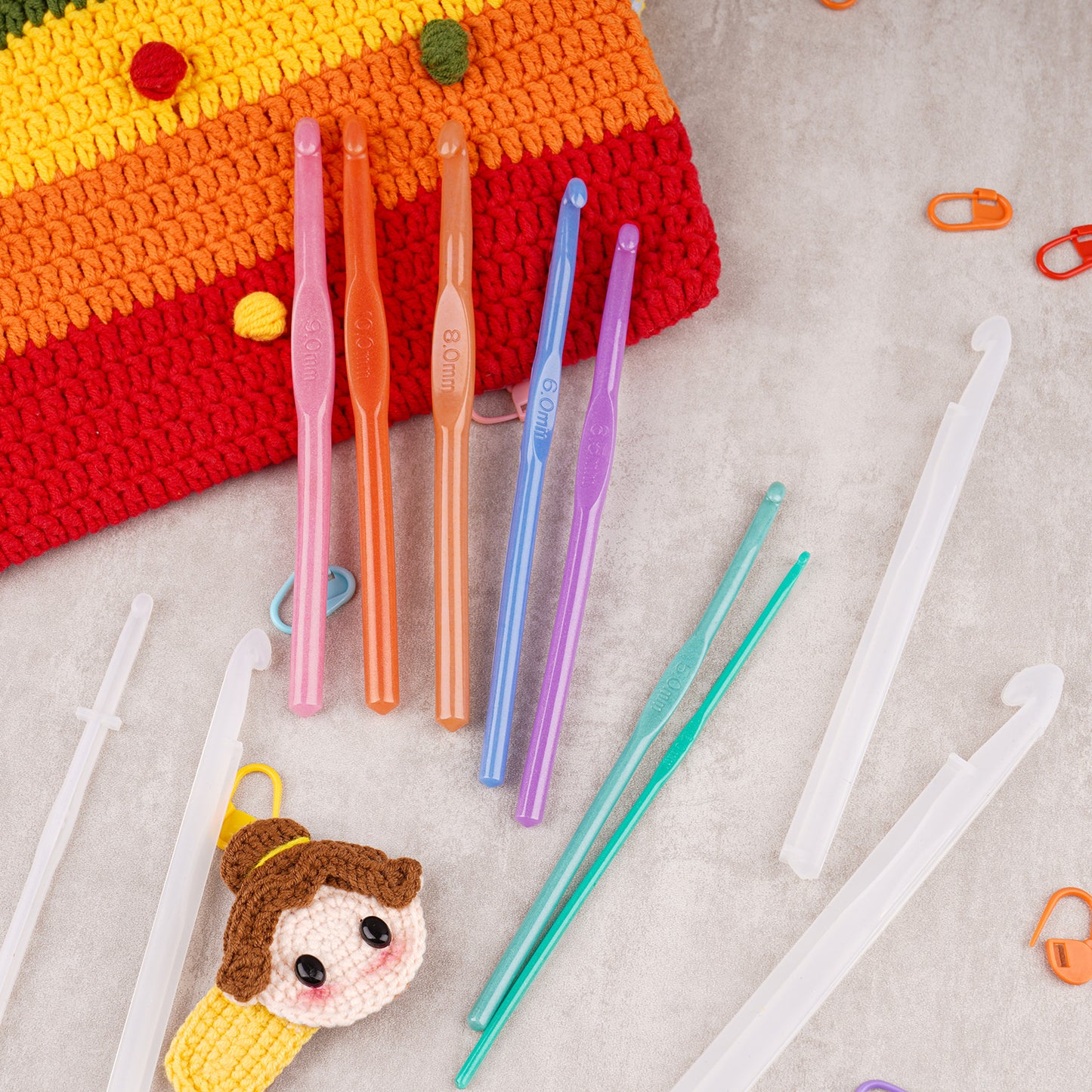 Crochet Hook Set Epoxy Resin DIY Casting Silicone Mold Kit 3-10mm 10 Sizes Han