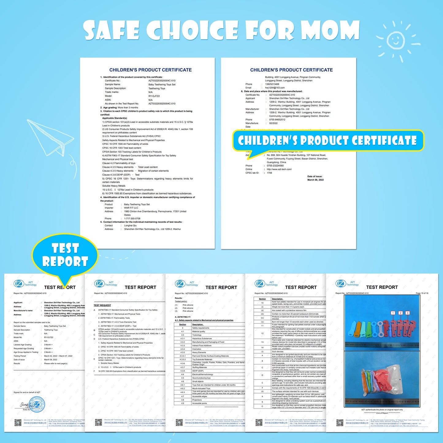 3-Pack Silicone Teething Toys for Babies 0-6 Months 6-12 Months Toothbrush Sha