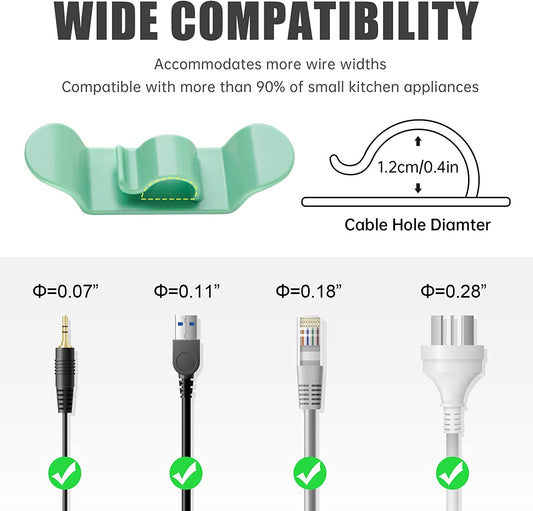 Adhesive Cord Wraps Kitchen Appliances Cord Organizers 10PCS Strong Hook Winders