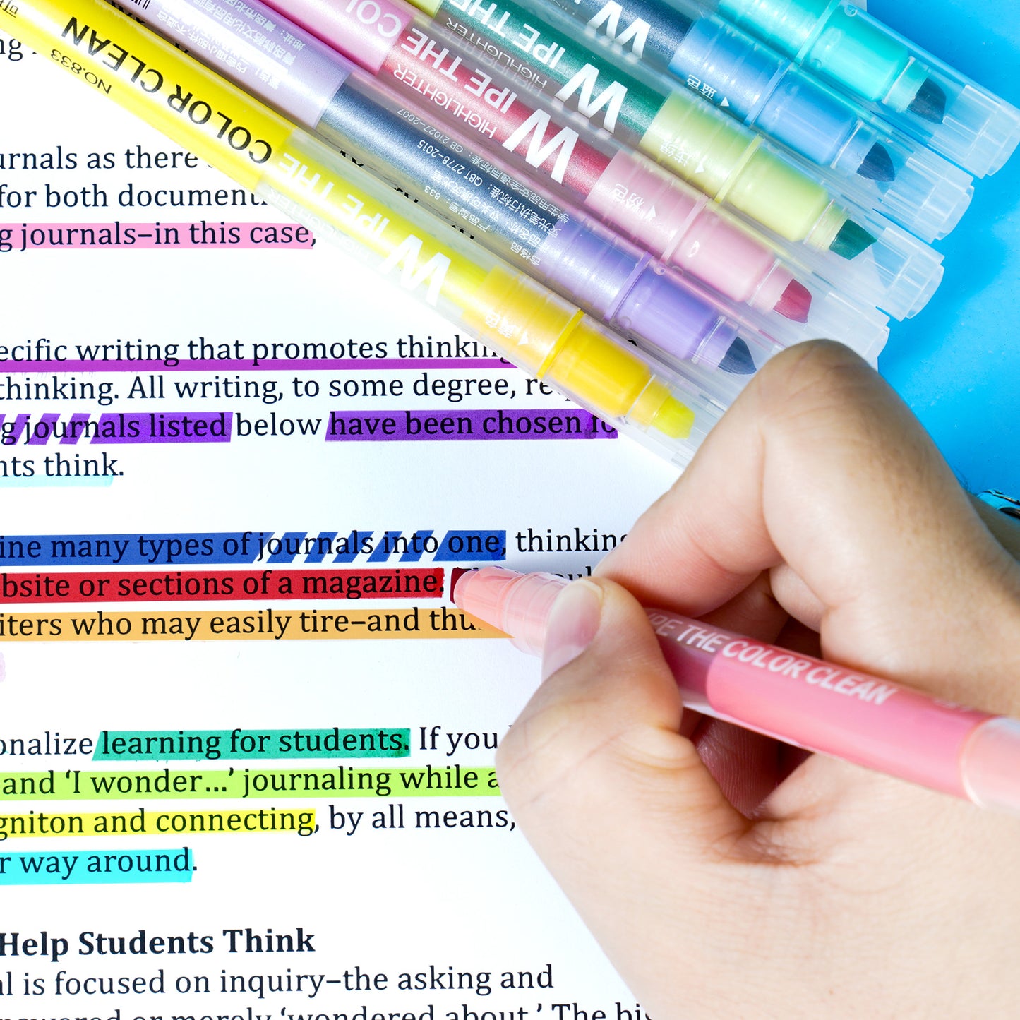 Erasable Highlighters 10 Colors Dual Tip Highlighter Smooth Writing