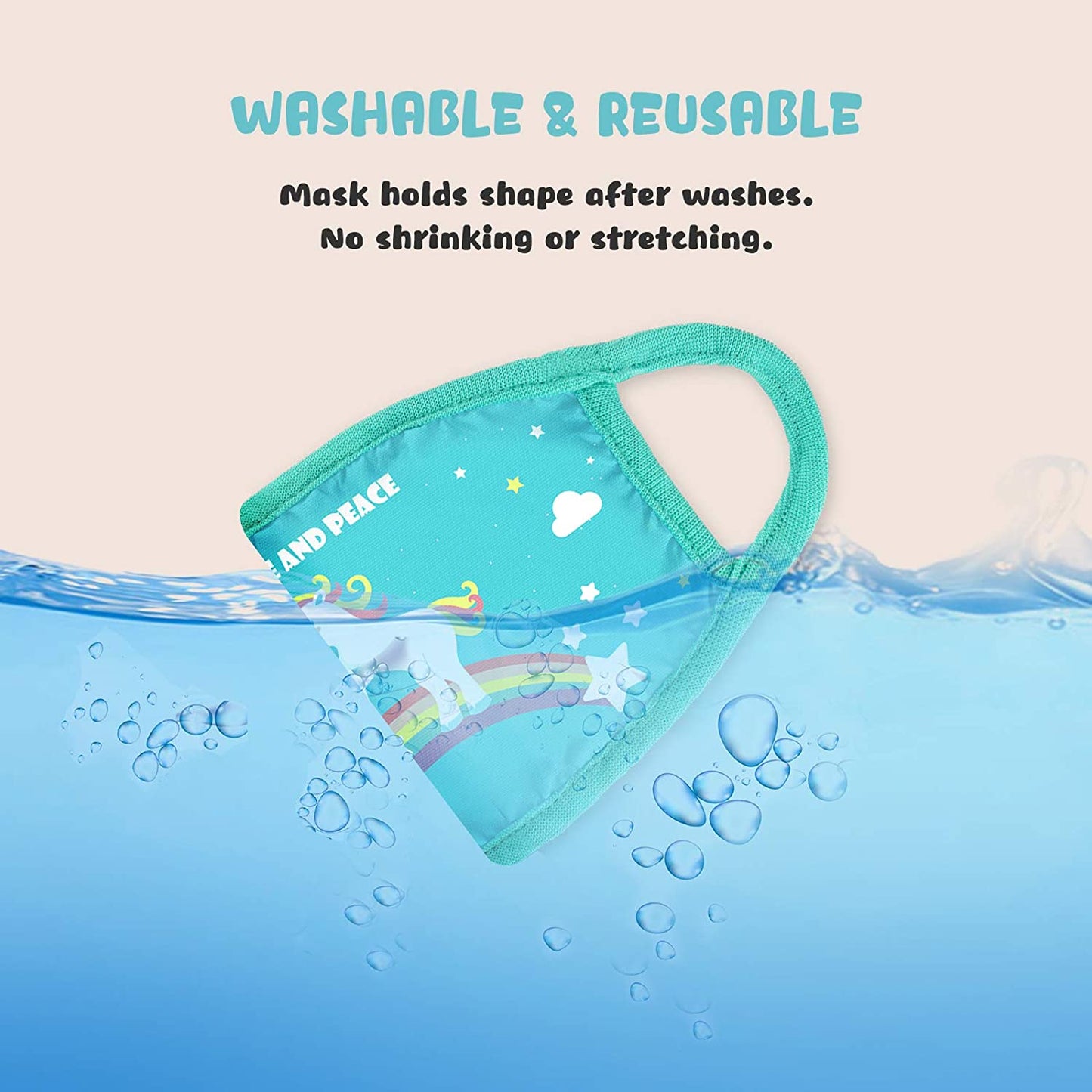 Kids Pure Cotton 3-Pack Cute Unicorn Whale Protective Cover Washable Reusable