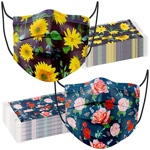 50PCS Adult Disposable s, Single Wrapped 2 Feminine Hand Drawn Flor