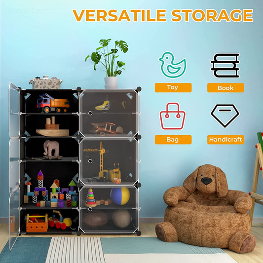 Shoe Rack Organizer w/ Doors 24 Pairs Closet Shoe Box Storage Cabinet Stackable