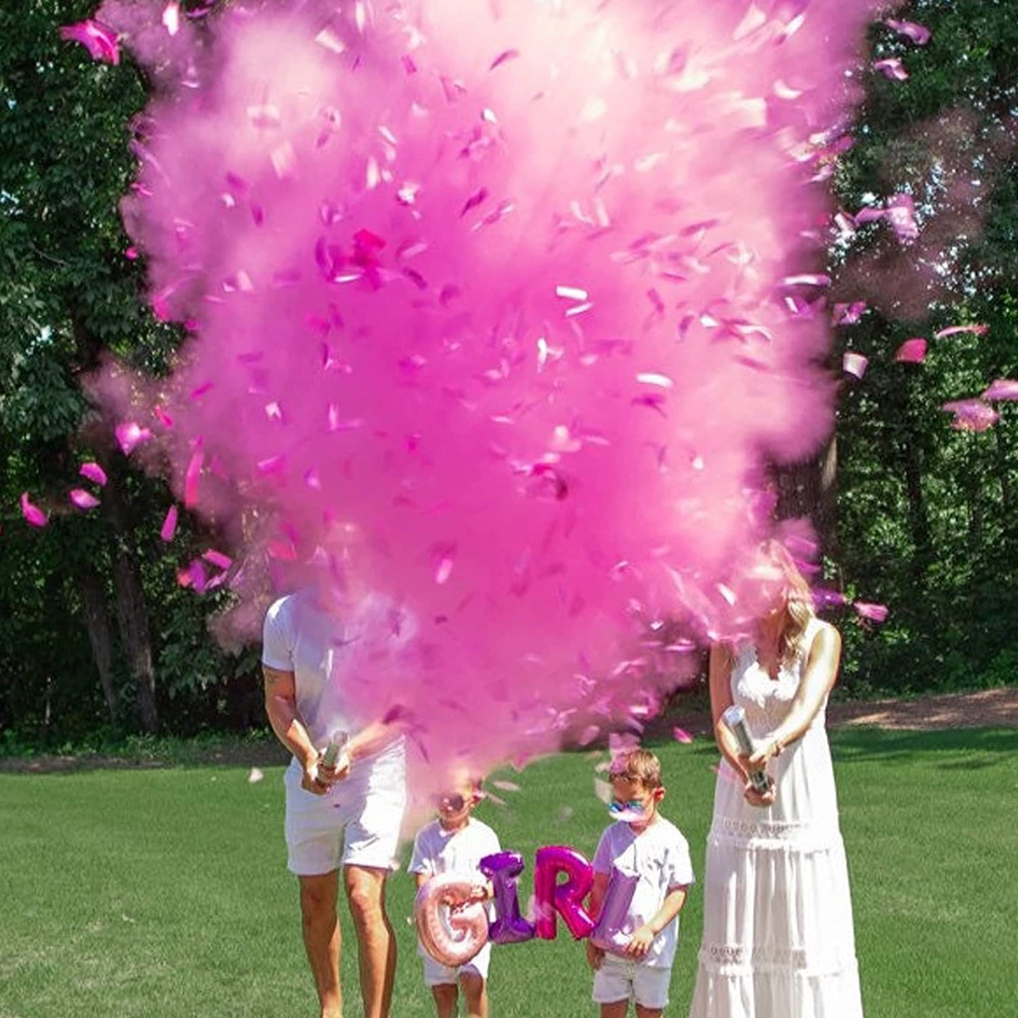 6PCS Boy or Girl Baby Gender Reveal Confetti Powder Cannon Popper 3 Pink+3 Blue