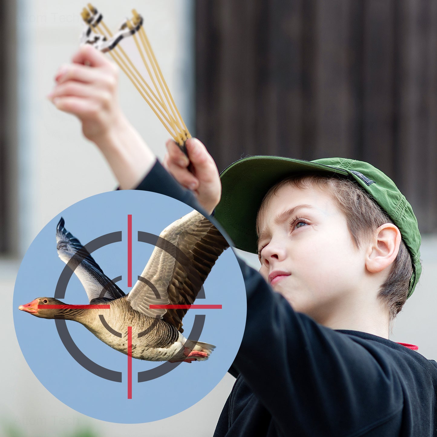 Stainless Steel Hunting Catapult Game Slingshot Toy Kit, Small Metal Handle En