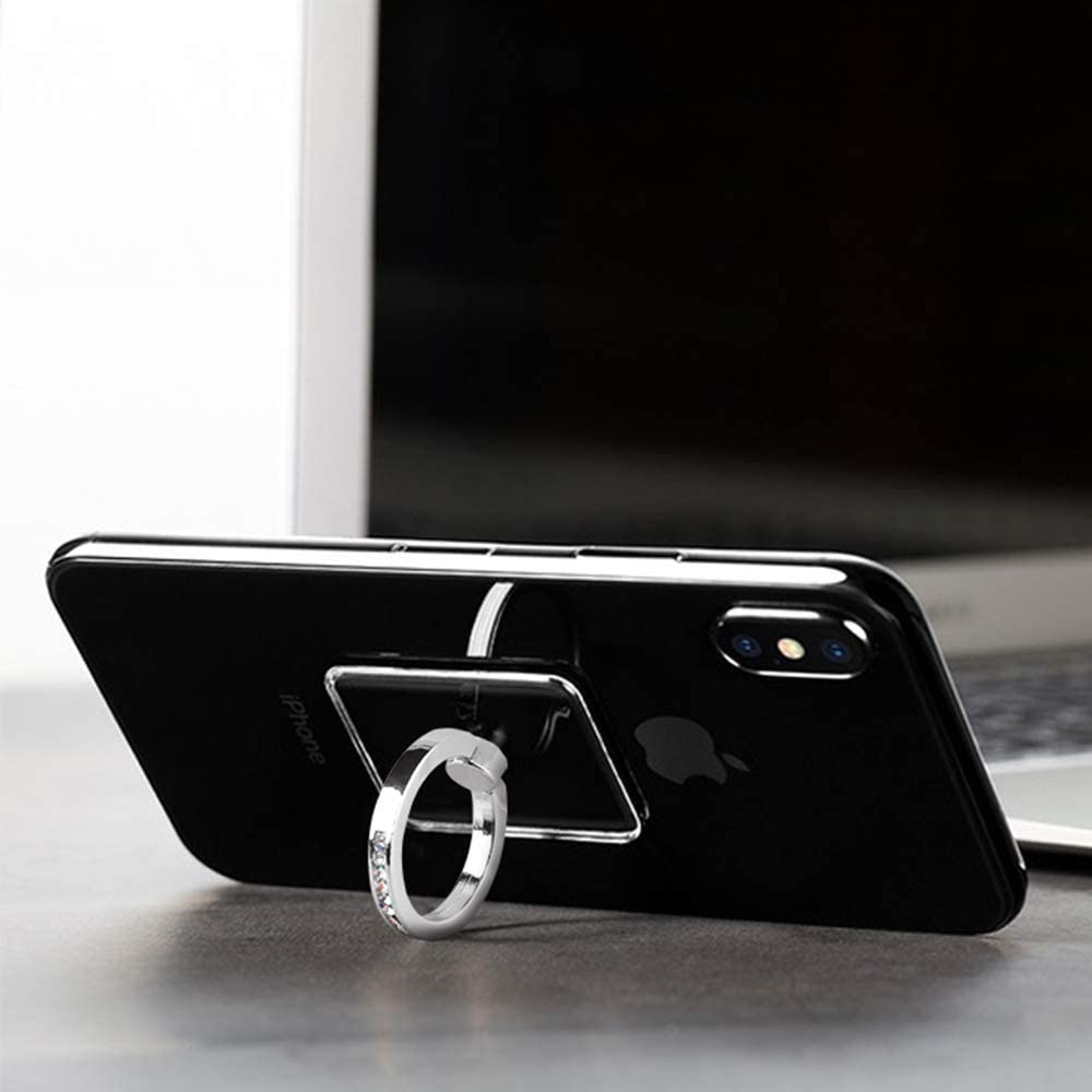 Transparent Cell Phone Ring Diamond 3PCS Clear Ring Holder Stand Car Mount Hook