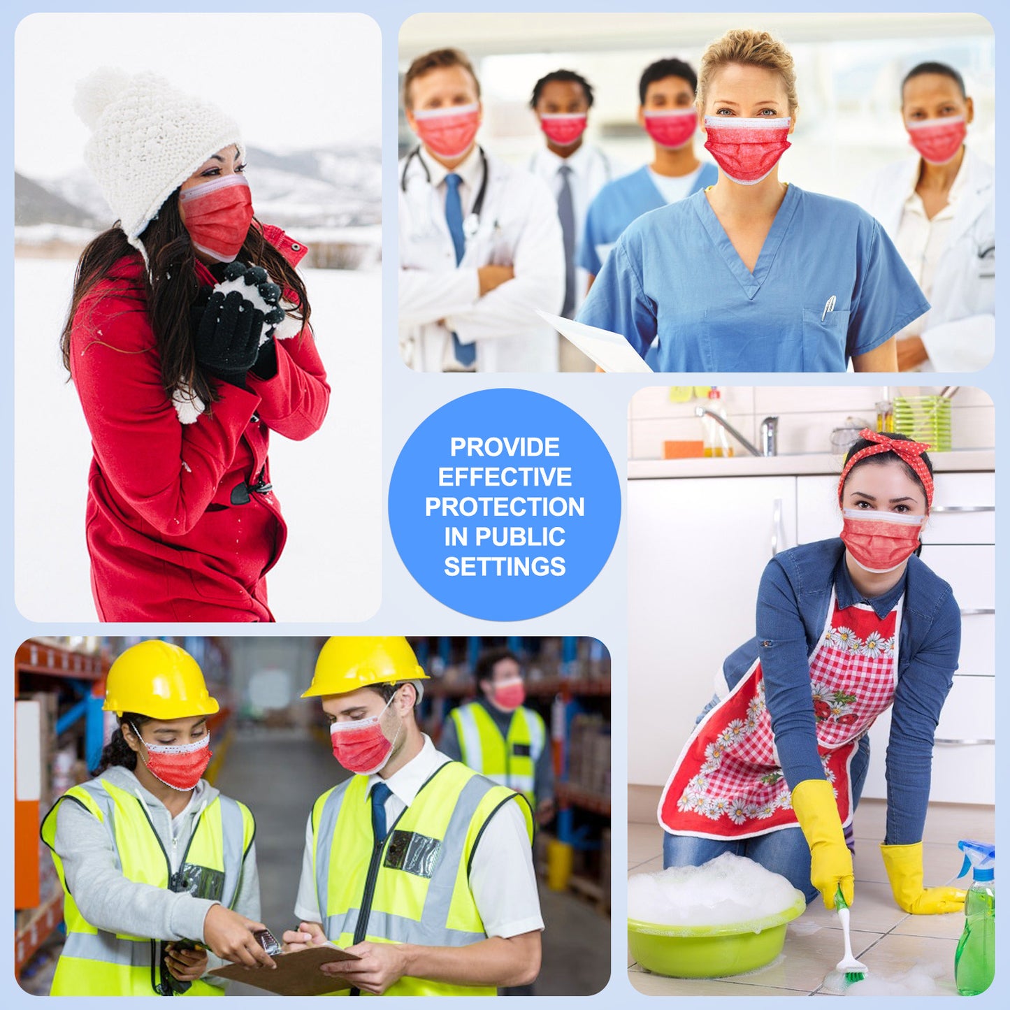 70PCS Adult Size Disposable Protective 3-Layer Individually Packaged, Soft Elas