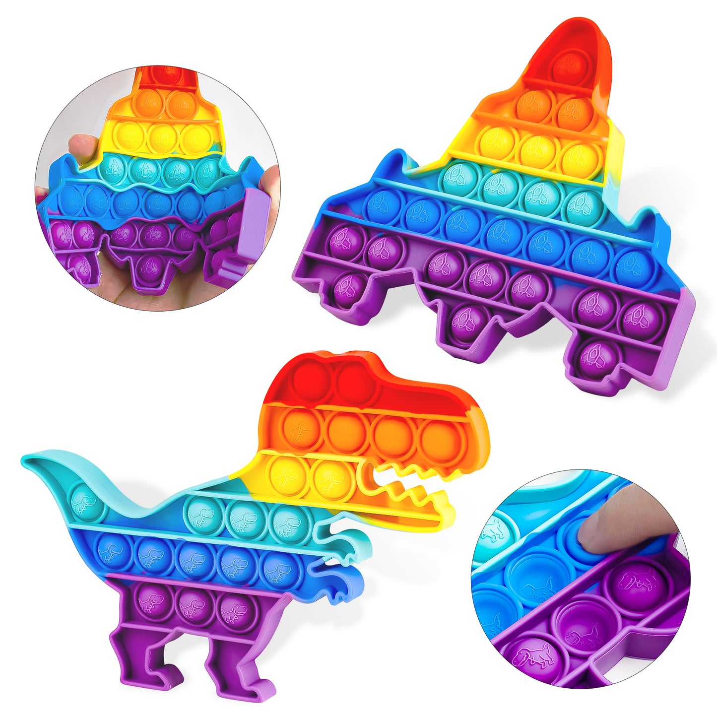 Fidget Pack 2PCS Push Pop Bubble Fidget Sensory Fidget Toys for Stress Relief