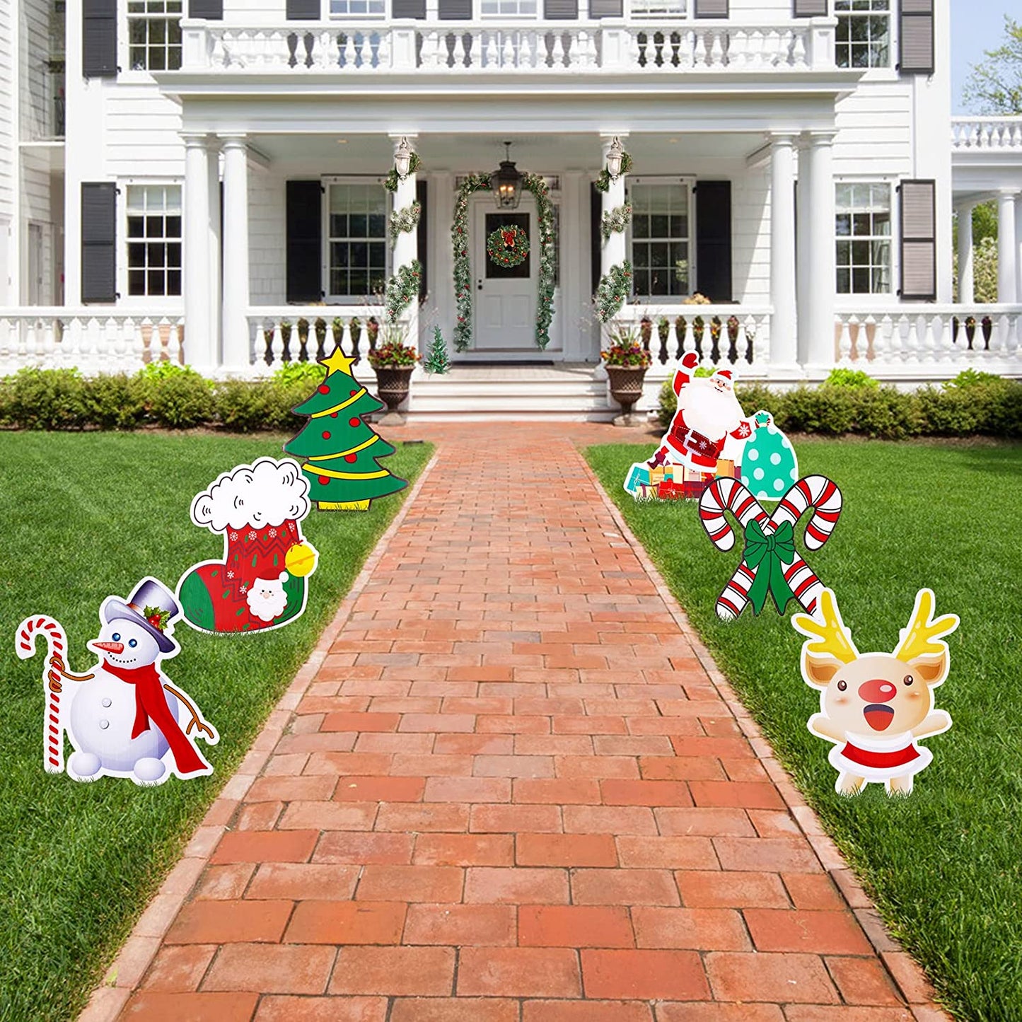 6PCS Christmas Yard Sign 15.4" Holiday Yard Lawn Christmas Outdoor Decorations