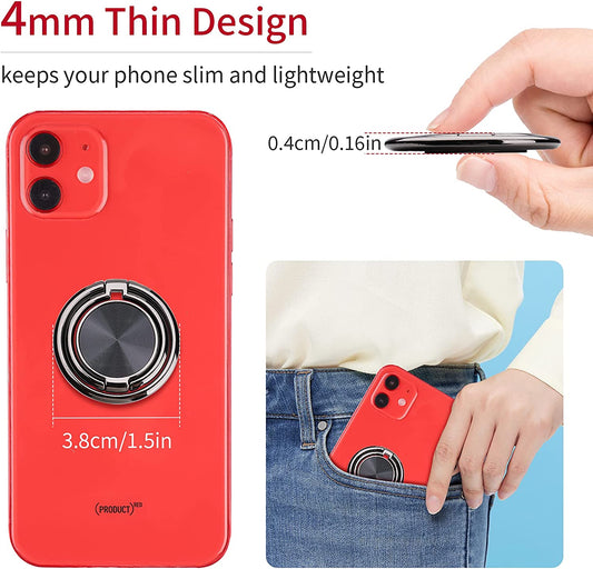 Cell Phone Ring Holder Finger Kickstand Rotation Metal Foldable Grip Ultra-Thin