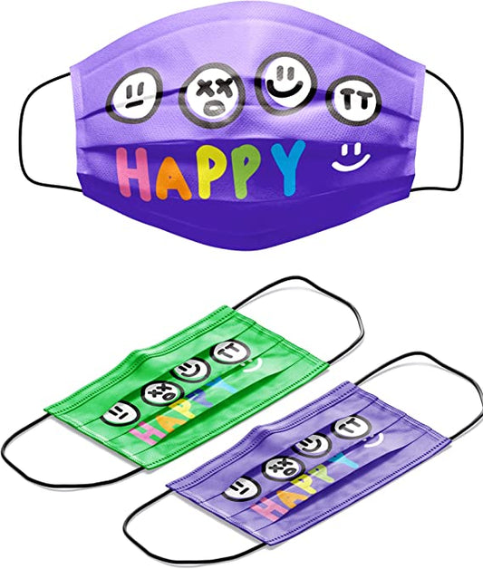Disposable 50PCS Kids Happy Cute Mood Faces Individually Wrapped Colorful Design