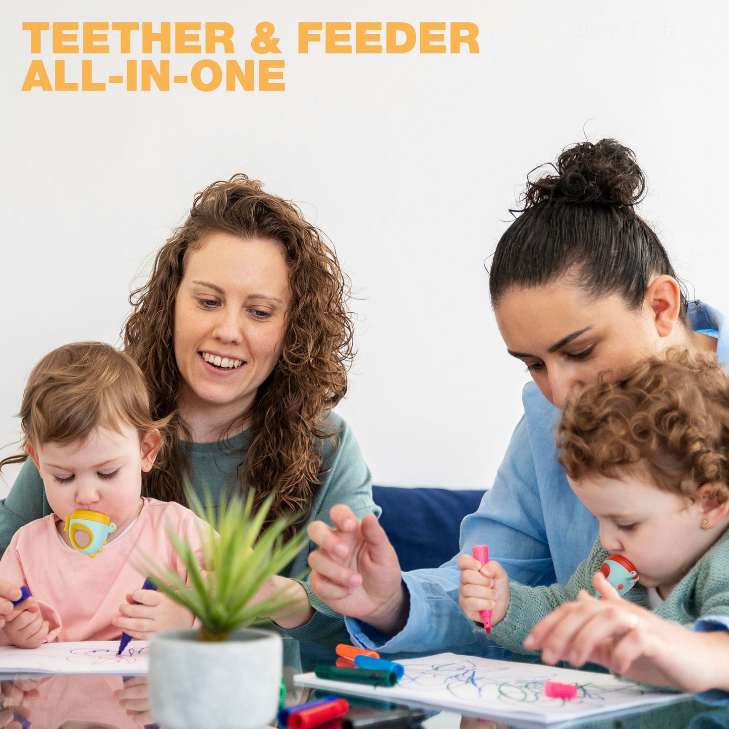2-Pack Baby Fresh Fruit Food Feeder Nibbler Pacifier, Massaging Teether Traini
