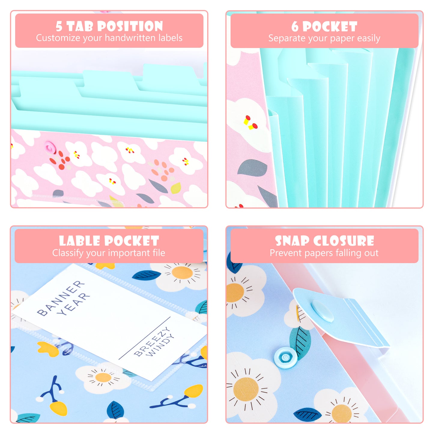 2-Pack Expanding Pockets File Folder A4 Letter Size & Dual Tip Oil-Based Paint