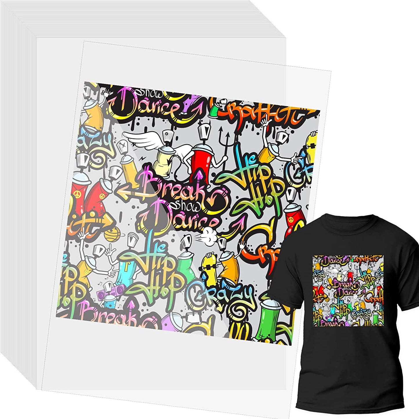 DTF Transfer Film 45 Sheet 8.5x11 Double-Side Matte PET Heat Transfer Paper Film
