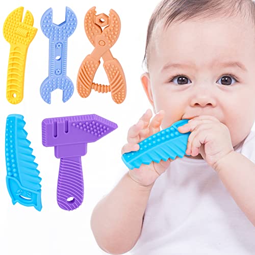 Silicone Teething Toys for Babies 3-12 Months Hammer Wrench Spanner Pliers Saw