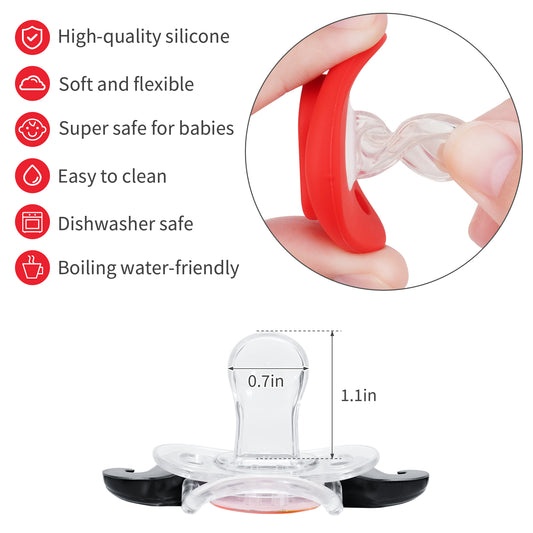 6PCS Soft Silicone Infant Baby Pacifiers, Funny Lips Orthodontic Cute Pacifiers