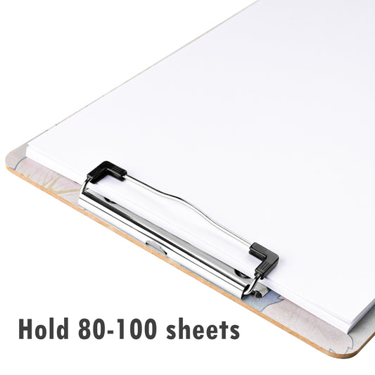 Wooden Clipboard Standard A4 Letter Size 12.5"x9" Low Profile Clip Retractable