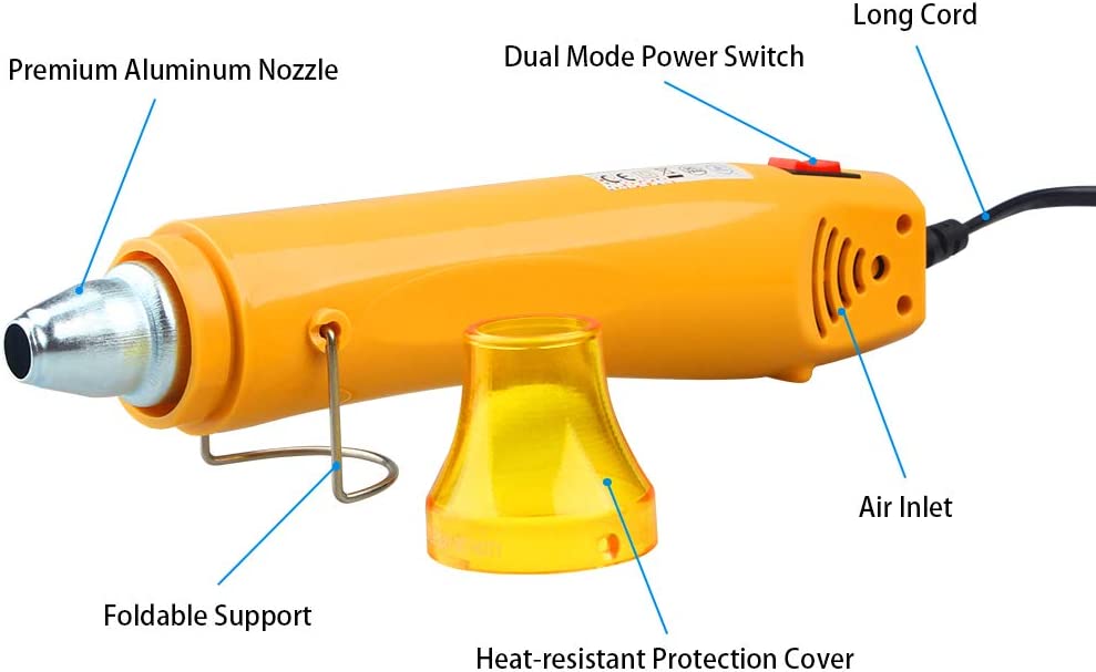 Power Adjustable Heat Gun Up to 660F Handheld Electric Hot Air 350W Portable