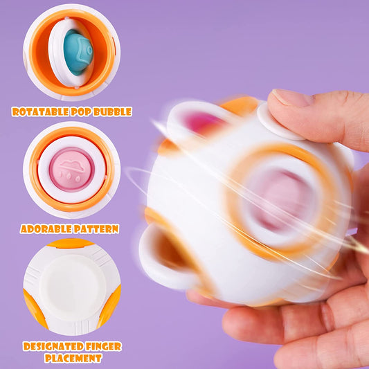 3-In-1 Rainbow Puzzle Ball Pop Bubble Fidget Sensory Toy Silicone Bubble Planet