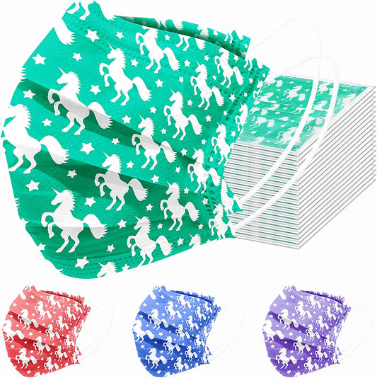 Kids' 80-Pack Individually Packaged Disposable 4 Colors Unicorn Pattern Unisex