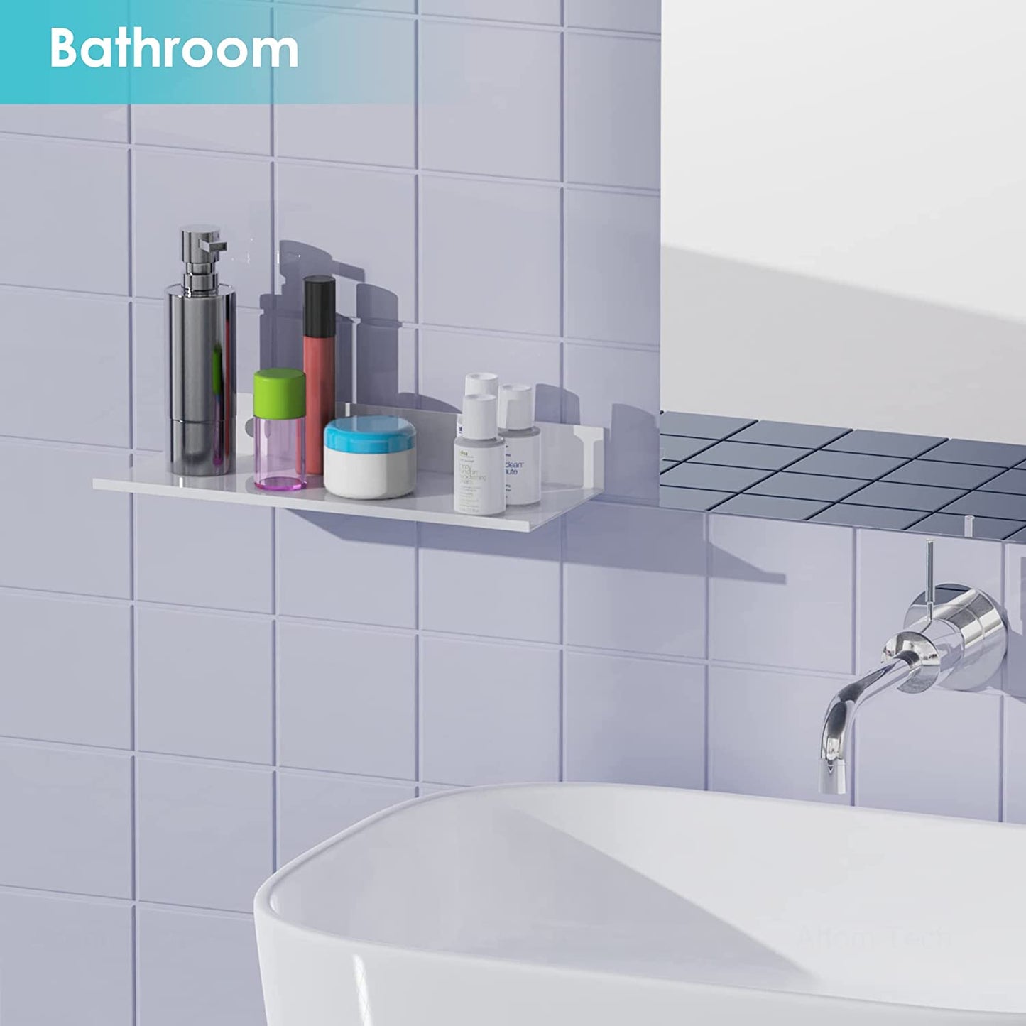 Aluminum Wall Mount Floating Shelf 2PC Picture Ledge 11.7x4.6 Home Decor Display